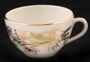 Zsolnay porcelán tavasz 2 személyes mokkás készlet kiöntővel, kézzel festett, hibátlan, jelzett