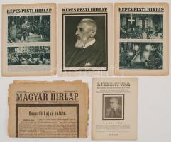 1894-1936 Képes Pesti Hírlap 2 szám, Magyar Hírlap 1 szám, Literatura 1 szám: Halotti beszámolok: Kossuth Lajos, Gömbös Gyula, Apponyi Albert, Móra Ferenc