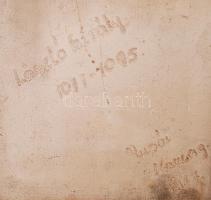 Szent László királyt ábrázoló kályhacsempe Rusói István(Karcag) jelzéssel, kisebb sérülésekkel, 37x2...