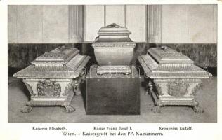 Vienna, Wien I. Kaisergruft bei den PP. Kapuzinern / imperial tombs of Sissy, Franz Joseph and Rudolf the Crown Prince, interior (EK)