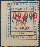 1946 Szeged városi illetékbélyeg 61. sz. fordított "Mil"