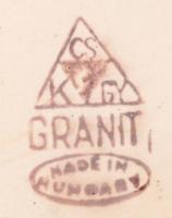 4 db dekoratív, népi motívumos Gránit falitányér, kézzel festett, jelzett, az egyik kopásnyomokkal, ...