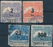 1928 Nagyvárad városi illetékbélyeg 2Lei, 3Lei, 20Lei, 300Lei