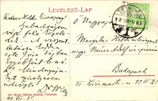 Trencsén, Marsovszky utca, Magyar Királyi Adóhivatal; Weisz Náthán kiadása / street, tax office