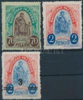 1941-1943 Nagyvárad városi illetékbélyeg 70f, 2P, 3P