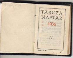 1936 Tárca-naptár 5x3 cm