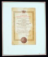 1930 A Magyar Nemzeti Szövetség jelen okmánnyal tanúsít arról, hogy Kremcsey Béla urat pártoló tagja közé iktatta. Kartonra ragasztva, 21x13cm