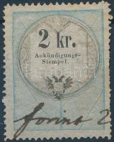 1859 Hirdetvénybélyeg 2kr réznyomat (ritka)