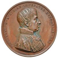 Konrad Lange 1846. "József főherceg nádorságának 50. évfordulója", Br emlékérem a főherceg és V. Ferdinánd mellképével, "IOSEPHO PATRVO A A HVNG PALATINO IVBIL CELEB MDCCCXLVI / FERDINANDVS AVSTRIAE IMPERATOR HVNGARIAE REX" (54mm) T:2 ph. Hungary 1846. "50th anniversary of Archduke Joseph, Palatine of Hungary" Br commemorative medallion. Sign: Konrad Lange (54mm) C:XF edge error