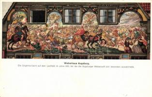 Augsburg, Weberhaus, fresco of the Battle of Augsburg