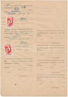 1954-1958 7 db marhalevél sok okmánybélyeggel