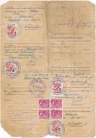 1954-1958 7 db marhalevél sok okmánybélyeggel