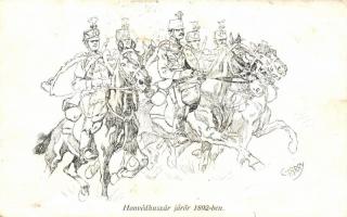 Honvédhuszár járőr 1892-ben / Hungarian hussars in 1892 s: Garay (EK)