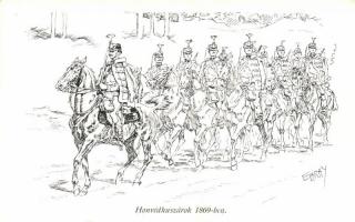 Honvédhuszárok 1869-ben / Hungarian military hussars in 1896 s: Garay (EK)