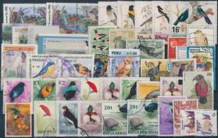 Birds 47 stamps with set and pairs, Madár motívum 47 db bélyeg, közte teljes sorok és párok