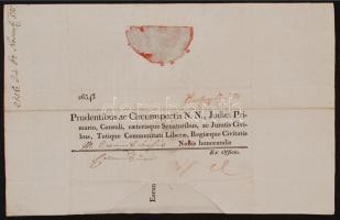 1815 Helytartótanácsi leirat, többek között Keglevich Gábor (1784-1854) politikus, tárnokmester, fői...