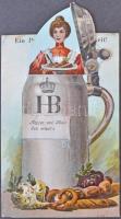Ein Prosit der Gemütlichkeit, HB; Hopfen und Malz / Dombornyomott sörös korsó mechanikus reklámlap /...