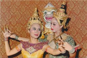 Kis méretű fotóalbum, benne 10 db használatlan modern képeslap Thai lányokról / photo album with 10 ...