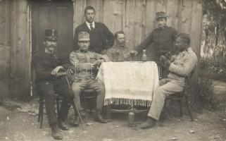 1915 Nevesinje, soldiers playing card, photo