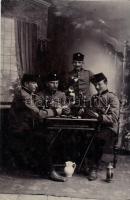 Soldiers playing card, photo