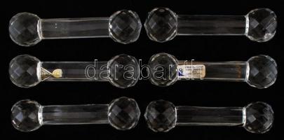 6 db üveg késbak, dobozban, h: 11,5 cm