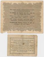 1848. 10Ft "Kossuth bankó" barna + 1849. 30Kr "Kossuth bankó" T:III- szakadás