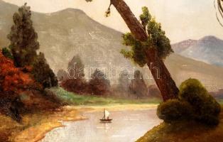 Holló jelzéssel: Gulliver az óriások földjén, olaj, vászon, 38,5×48,5 cm