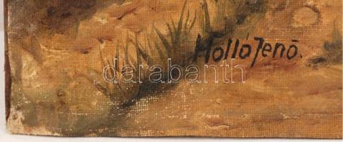 Holló jelzéssel: Gulliver az óriások földjén, olaj, vászon, 38,5×48,5 cm