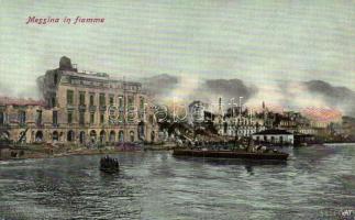 Messina - 10 old Italian postcards, ruins, mixed quality