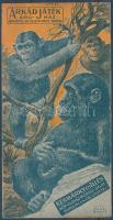cca 1910 Árkád Játékáruház, Késmárky és Illés Bőr- és Díszműáru Üzlet dekoratív számolócédula, 14x7 cm