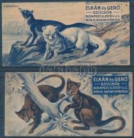 cca 1910 Bp. VI., Elkán és Gerő Szűcsök dekoratív számolócédulái, a Grafikai Intézet Rt. kiadásában,...