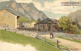 Sempione, Fernet Branca - 5 old Italian litho postcards
