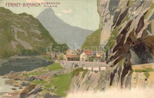 Sempione, Fernet Branca - 5 old Italian litho postcards