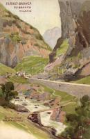 Sempione, Fernet Branca - 5 old Italian litho postcards