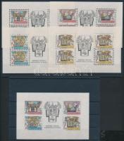 PRAGA International stamp exhibition mini sheet set + imperforated block, PRAGA nemzetközi bélyegkiállítás kisívsor + vágott blokk