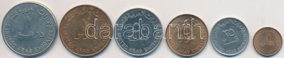 Egyesült Arab Emirátusok 1983-1988. 1f-1D (6x) T:2 United Arab Emirates 1983-1988. 1 Fils - 1 Dirham (6x) C:XF