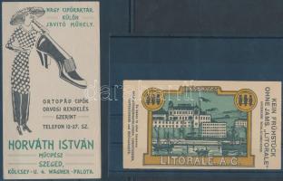 cca 1910 4 db régi számolócédula (Litorale A.G., Horváth István műcipész, Schulhoff Jenő és Társa nő...