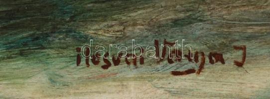 Ilosvai jelzéssel: Híd ősszel, olaj, fa, 49,5×70 cm