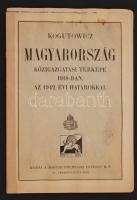 1942 Kogutowitz: Magyarország közigazgatási térképe 1918-ban. Nagyméretű térkép 100x80 cm