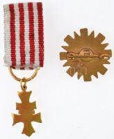 ~1960. "Szent László Társaság Lovagkeresztje" zománcozott kitüntetés nyakszalaggal, miniat...