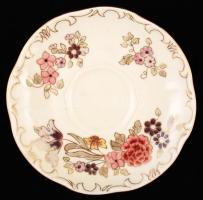 Zsolnay mokkás csésze és alj, kézzel festett, jelzett (Novotel), hibátlan