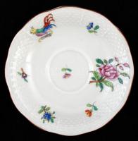 Herendi mokkás csésze és alj, kézzel festett, jelzett (koronás), hibátlan