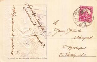 1926 Mohács, dombornyomott emléklap / Emb