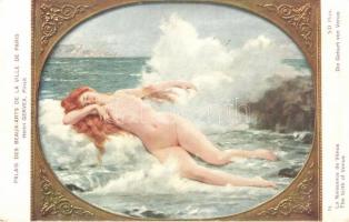 The birth of Venus, erotic nude art postcard; Palais des Beaux-Arts de la ville de Paris s: Henri Gervex