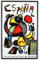 1982 Miro Espana 82 Coppa del mundo de futbol. A 82-es futball világbajnokság plakátja," Litografias Artisticas D. L. B. 18.990/81 Printed", üvegezett keretben, 95x59cm