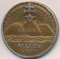 1941. "M.U.SZ. (Magyar Úszó Szövetség 1907 / Vizipóló újonc díj I." festett Al díjérem nemn eredeti tokban (34mm) T:2-