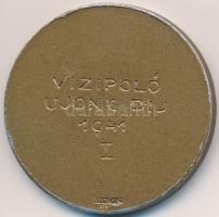 1941. "M.U.SZ. (Magyar Úszó Szövetség 1907 / Vizipóló újonc díj I." festett Al díjérem nem...