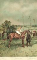 Vor dem Start / Horse racer, litho s: John Lewis Brown (r)