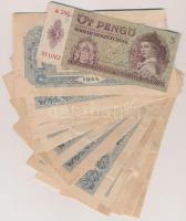 61db-os vegyes pengő bankjegy tétel, benne több 1P "A Vöröshadsereg Parancsnoksága" T:vegy...