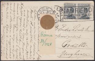 1928 Serédi Jusztinián és vatikáni kísérete a  hercegprímás püspökké szentelése alkalmából; hátoldal...